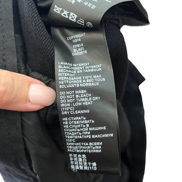 The Kooples Cropped Trouser Pants Women’s Large Black Wool Slim Fit Leather Trim - Picture 11 of 12